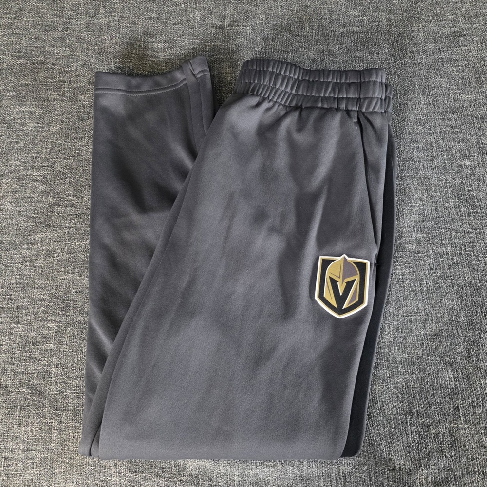Adidas Vegas Golden Knights Track Pants Mens L Gray NHL Hockey Zip Ankle VGK